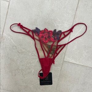 Honey Birdette Red and Purple Floral Panties